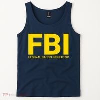 FBI Federal Bacon Inspector Funny Bacon Tank Top thumb 2