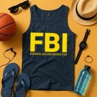 FBI Federal Bacon Inspector Funny Bacon Tank Top thumb 4