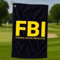FBI Federal Bacon Inspector Funny Bacon Golf Towel thumb 1