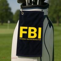 FBI Federal Bacon Inspector Funny Bacon Golf Towel thumb 2