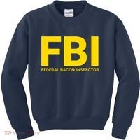 FBI Federal Bacon Inspector Funny Bacon Kids Sweatshirt thumb 0