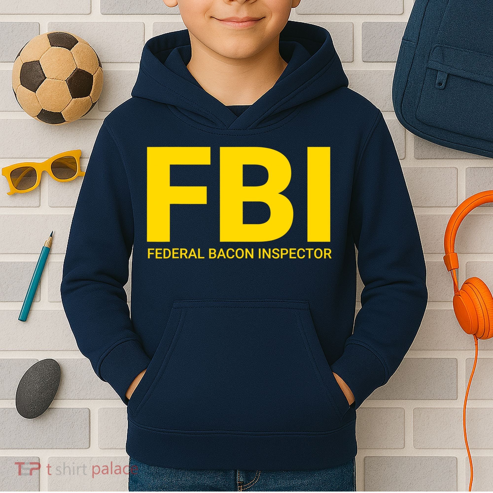 FBI Federal Bacon Inspector Funny Bacon Kids Hoodie