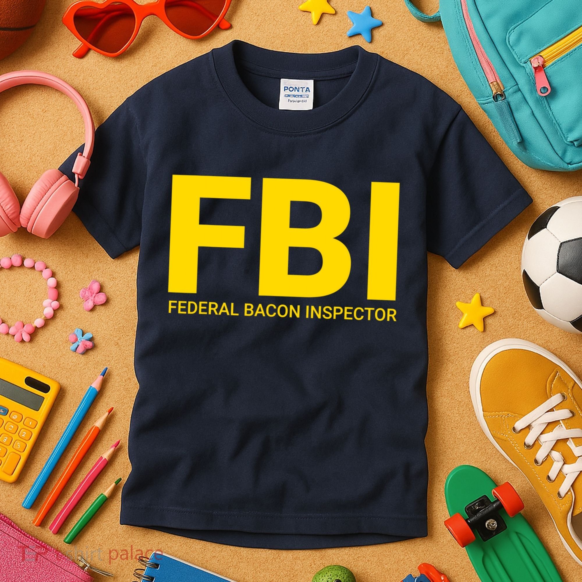 FBI Federal Bacon Inspector Funny Bacon Kids T-Shirt