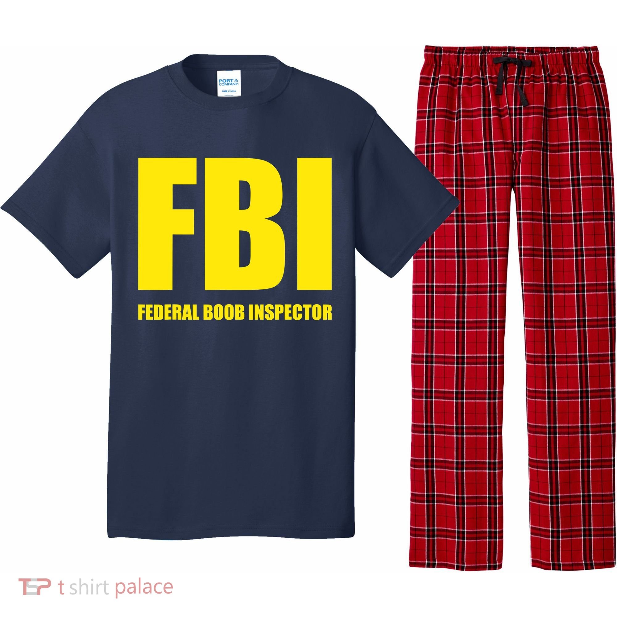 FBI Federal Boob Inspector Funny Saying Dad Joke Pajama Set
