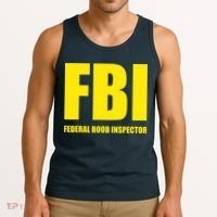 FBI Federal Boob Inspector Funny Saying Dad Joke Tank Top thumb 3