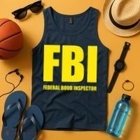 FBI Federal Boob Inspector Funny Saying Dad Joke Tank Top thumb 4