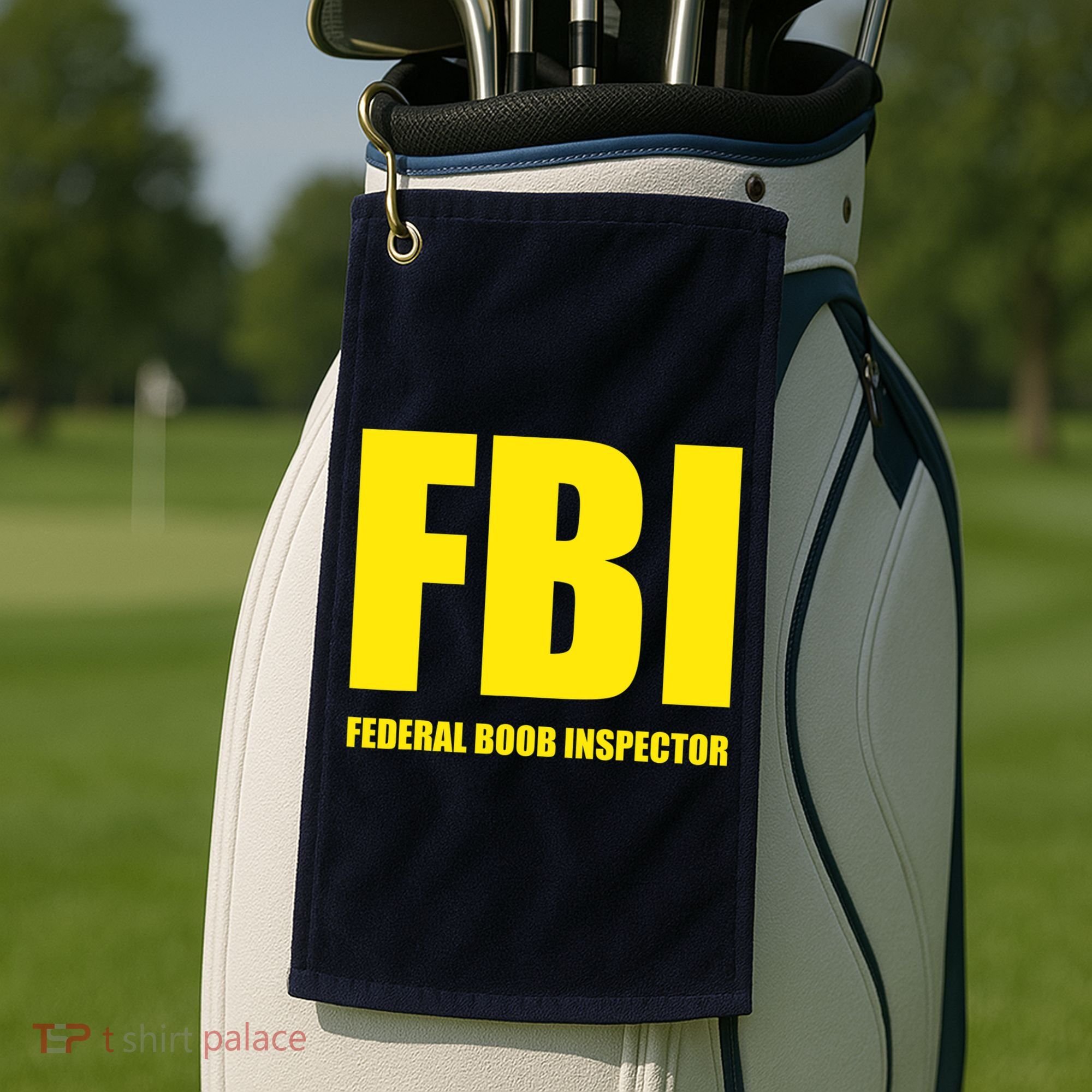 FBI Federal Boob Inspector Funny Saying Dad Joke Golf Towel