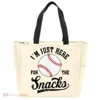 Funny Fantasy Baseball League I’m Just Here For The Snacks Tote Bag thumb 0