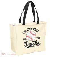 Funny Fantasy Baseball League I’m Just Here For The Snacks Tote Bag thumb 2