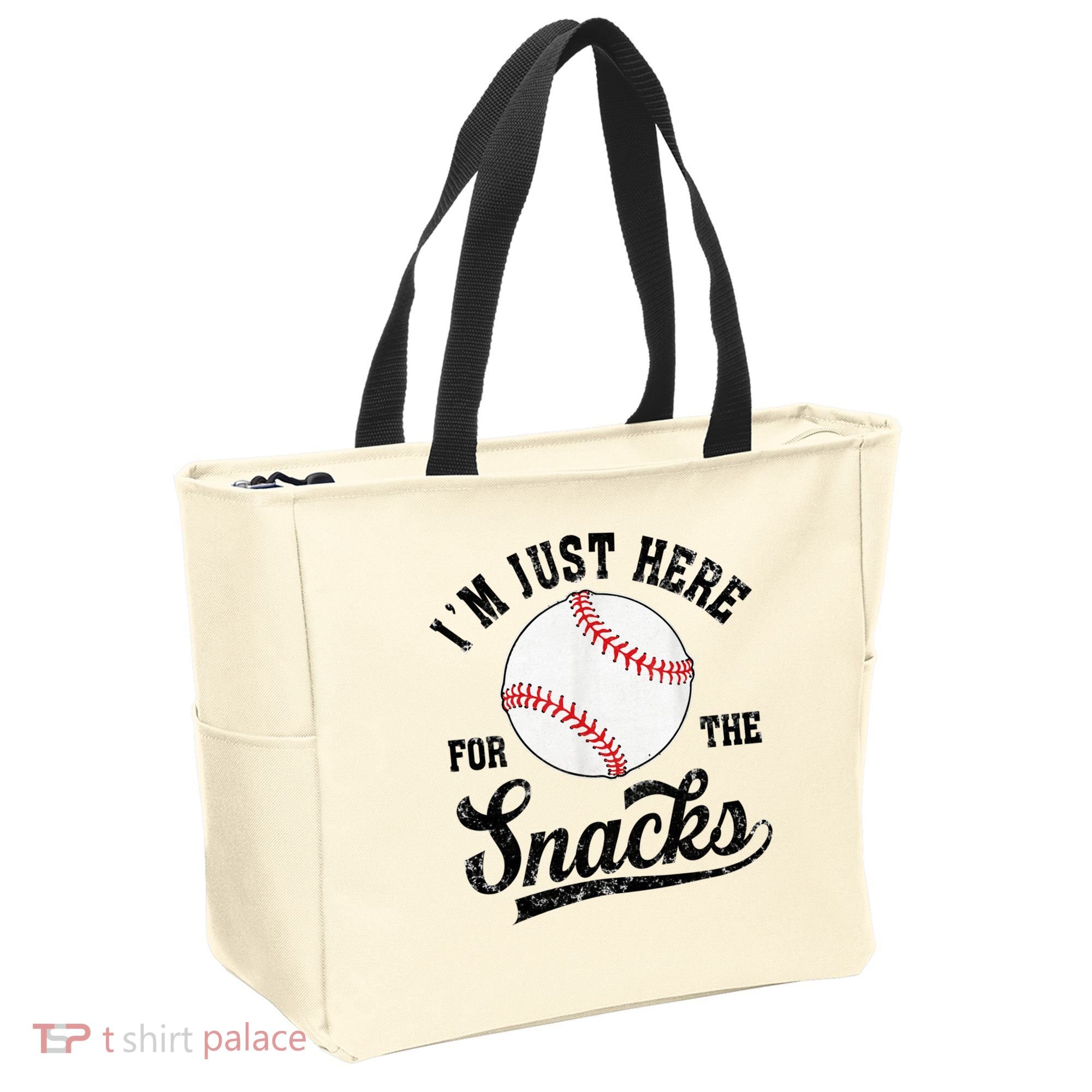 Funny Fantasy Baseball League I’m Just Here For The Snacks Tote Bag