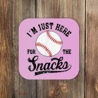 Funny Fantasy Baseball League I’m Just Here For The Snacks Coaster thumb 0