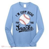 Funny Fantasy Baseball League I’m Just Here For The Snacks Long Sleeve Shirt thumb 0