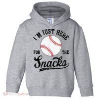 Funny Fantasy Baseball League I’m Just Here For The Snacks Toddler Hoodie thumb 0
