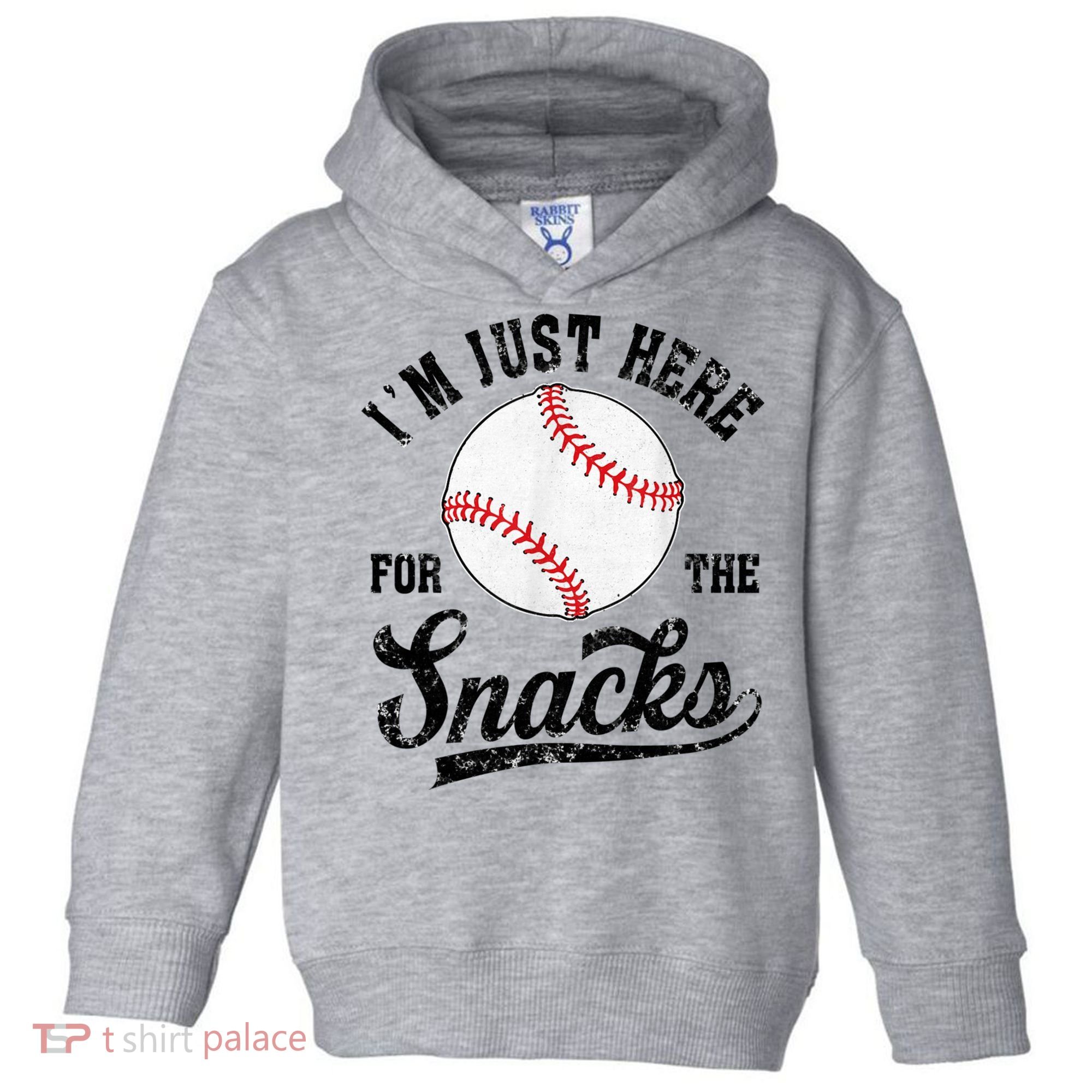 Funny Fantasy Baseball League I’m Just Here For The Snacks Toddler Hoodie