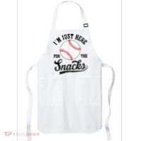 Funny Fantasy Baseball League I’m Just Here For The Snacks Apron thumb 0