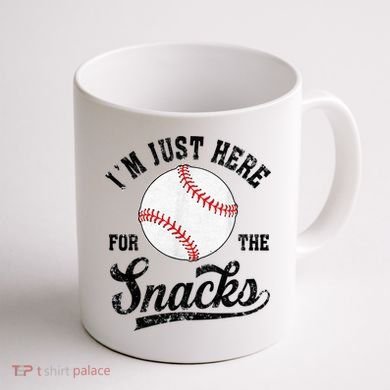 Funny Fantasy Baseball League I’m Just Here For The Snacks Coffee Mug back