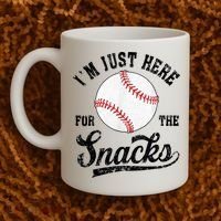 Funny Fantasy Baseball League I’m Just Here For The Snacks Coffee Mug thumb 2