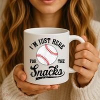 Funny Fantasy Baseball League I’m Just Here For The Snacks Coffee Mug thumb 3