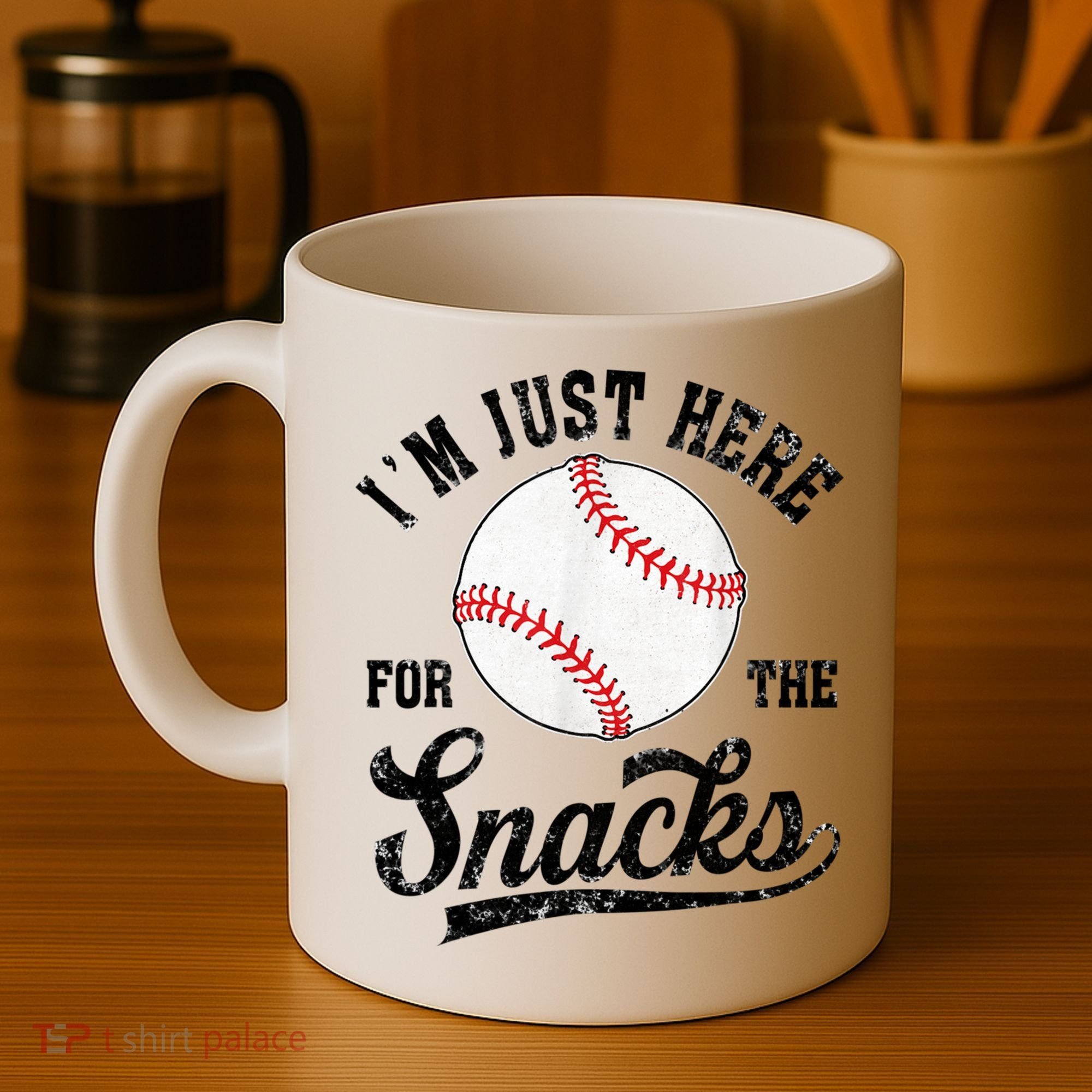 Funny Fantasy Baseball League I’m Just Here For The Snacks Coffee Mug
