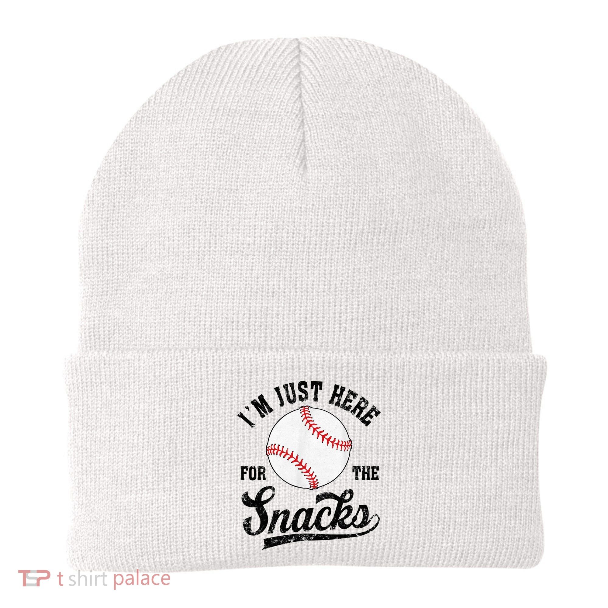 Funny Fantasy Baseball League I’m Just Here For The Snacks Beanie