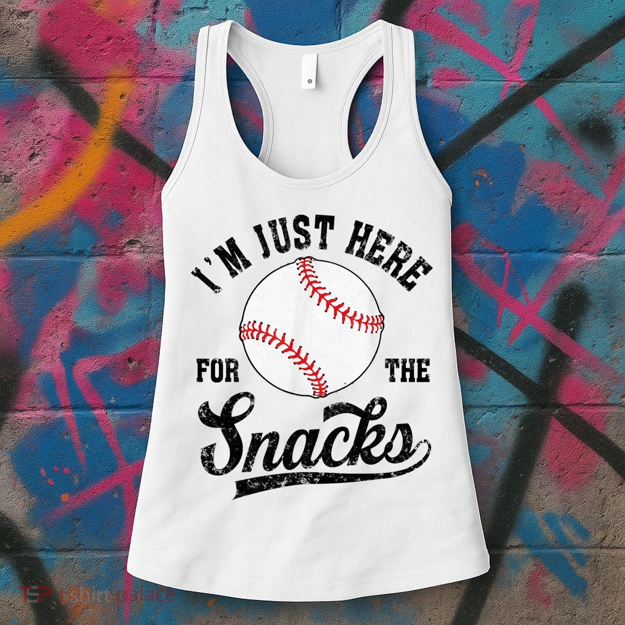 Funny Fantasy Baseball League I’m Just Here For The Snacks Women's Tank Top
