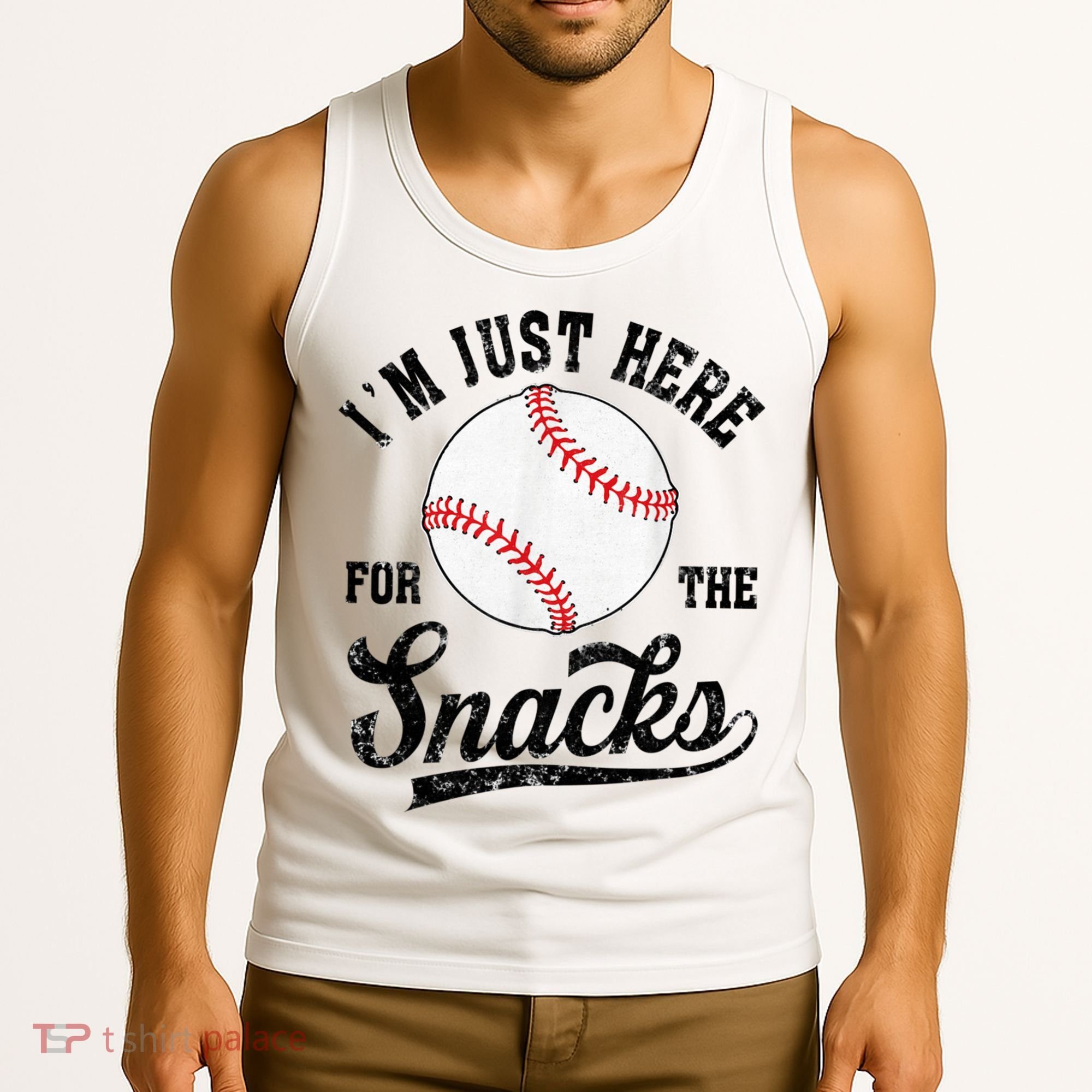 Funny Fantasy Baseball League I’m Just Here For The Snacks Tank Top