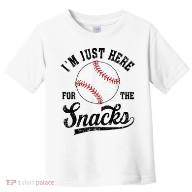 Funny Fantasy Baseball League I’m Just Here For The Snacks Toddler T-Shirt