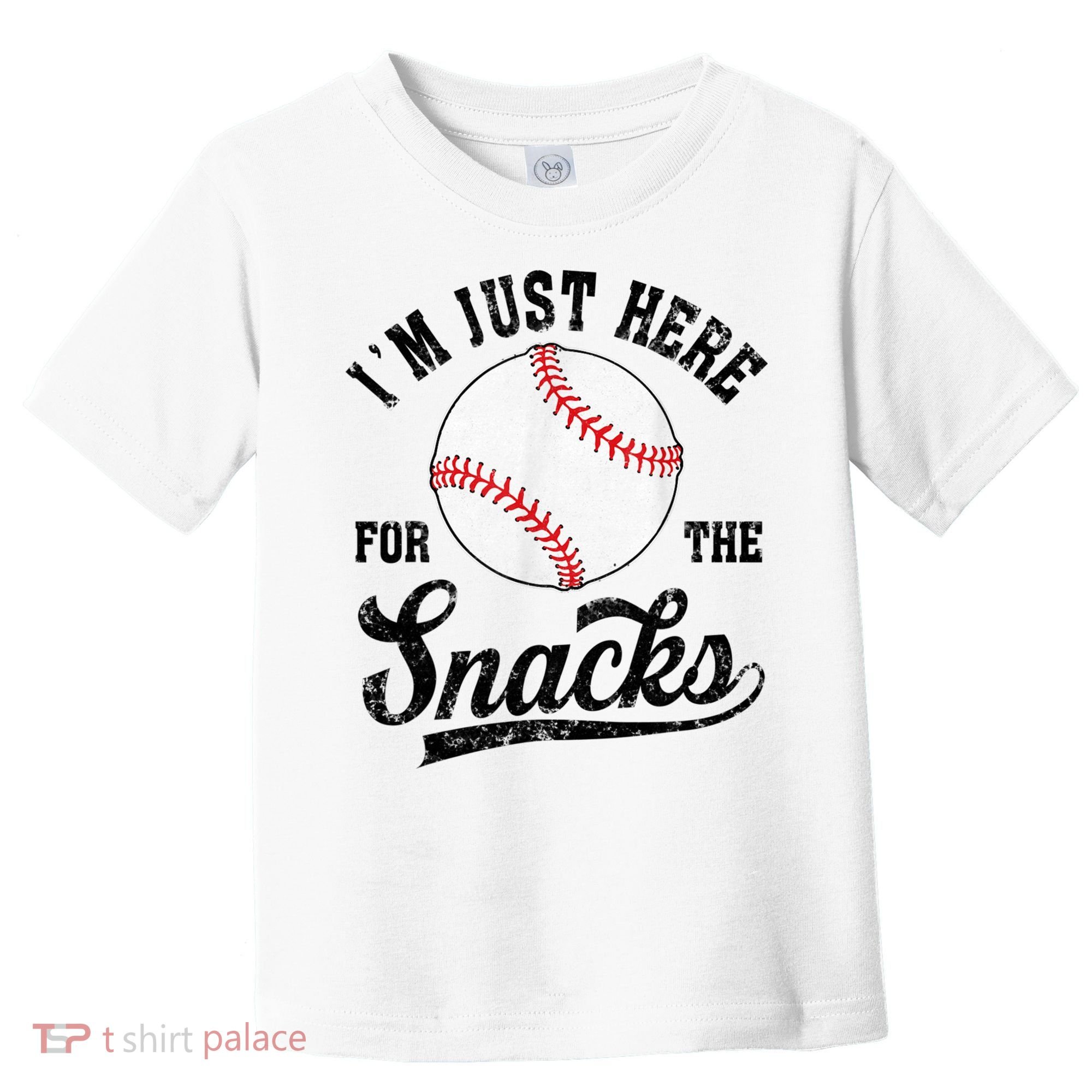 Funny Fantasy Baseball League I’m Just Here For The Snacks Toddler T-Shirt