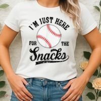 Funny Fantasy Baseball League I’m Just Here For The Snacks Women's T-Shirt thumb 2