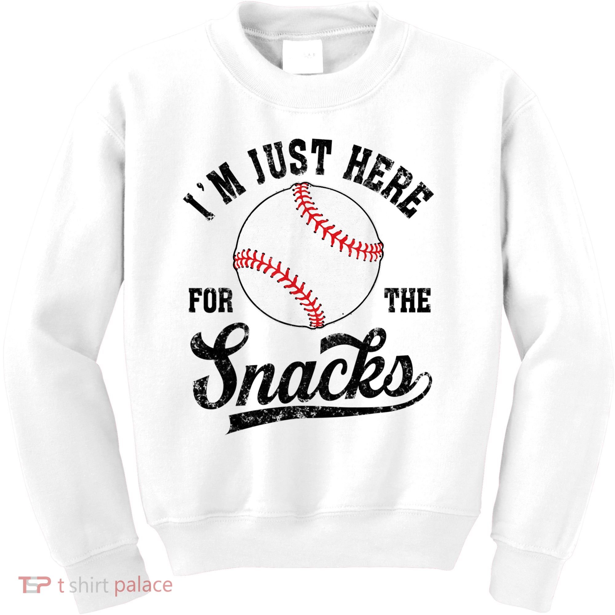 Funny Fantasy Baseball League I’m Just Here For The Snacks Kids Sweatshirt