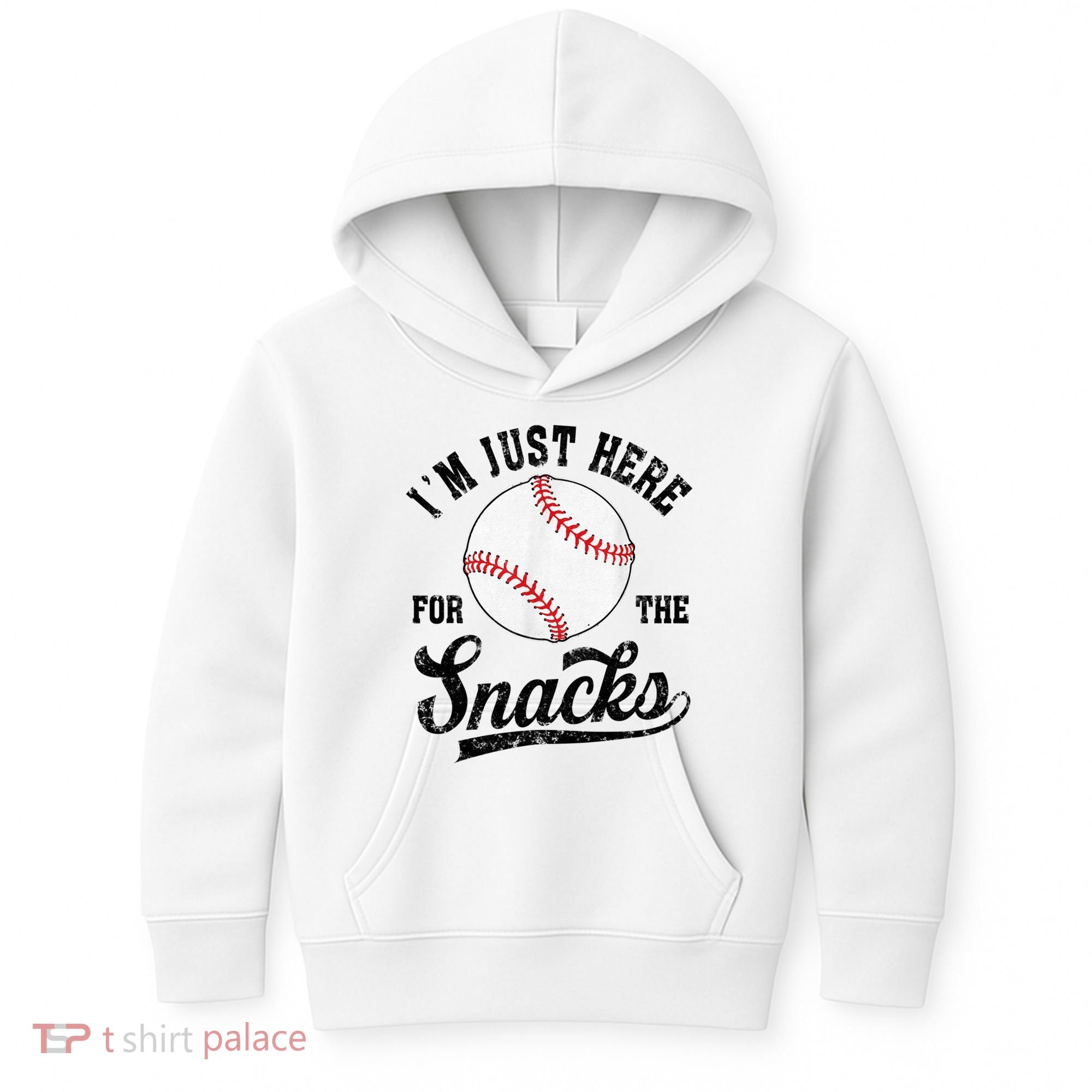 Funny Fantasy Baseball League I’m Just Here For The Snacks Kids Hoodie