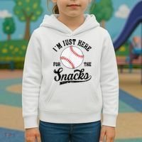 Funny Fantasy Baseball League I’m Just Here For The Snacks Kids Hoodie thumb 3
