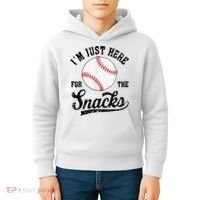 Funny Fantasy Baseball League I’m Just Here For The Snacks Kids Hoodie thumb 4
