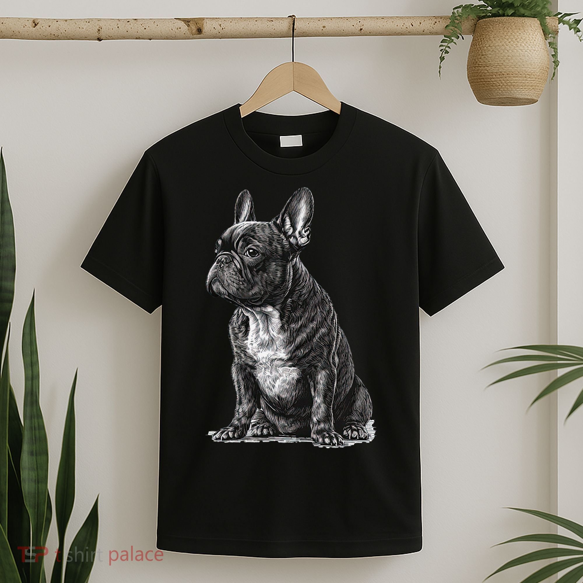 Funny French Bulldog Frenchie Black And White T-Shirt