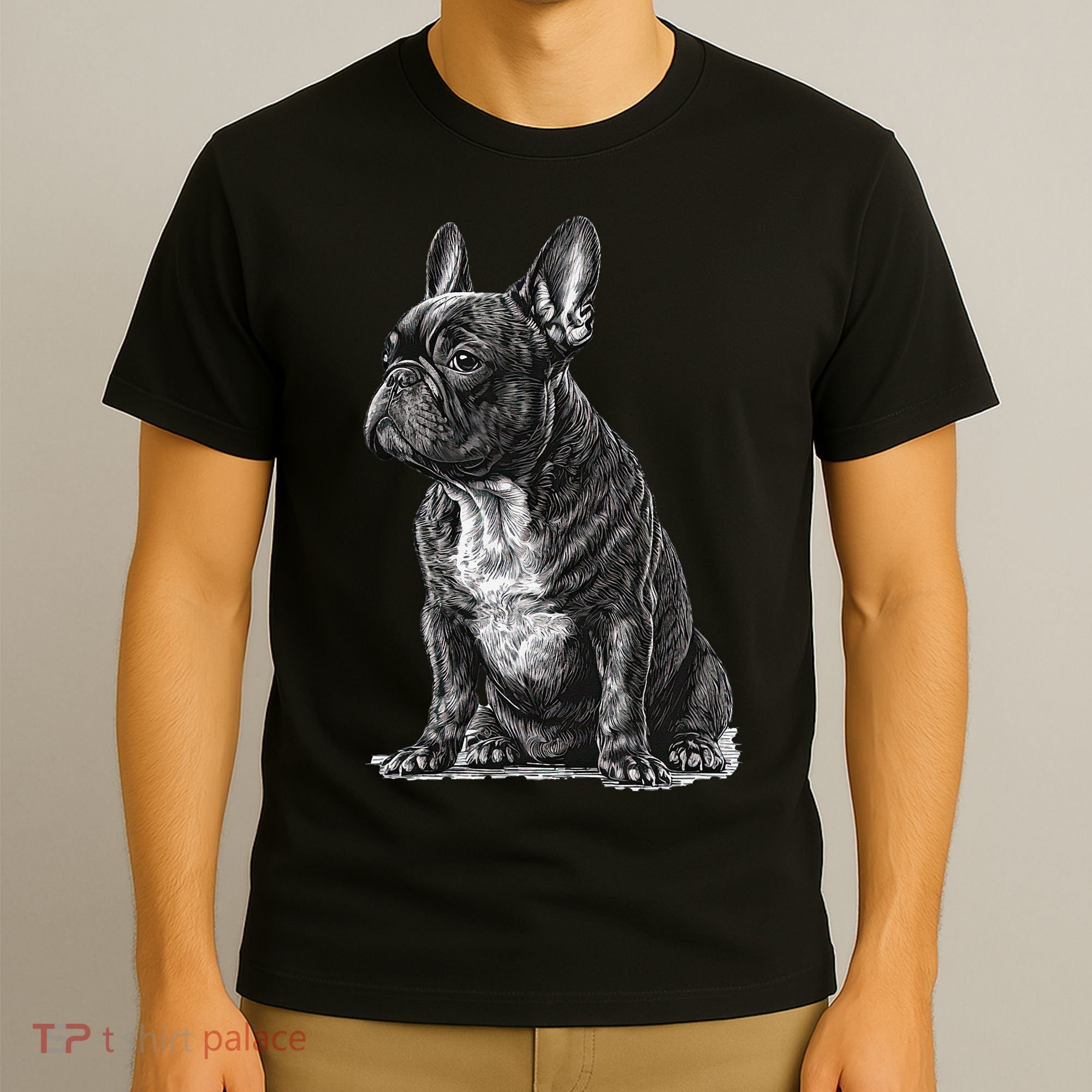 Funny French Bulldog Frenchie Black And White T-Shirt
