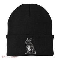 Funny French Bulldog Frenchie Black And White Beanie thumb 0