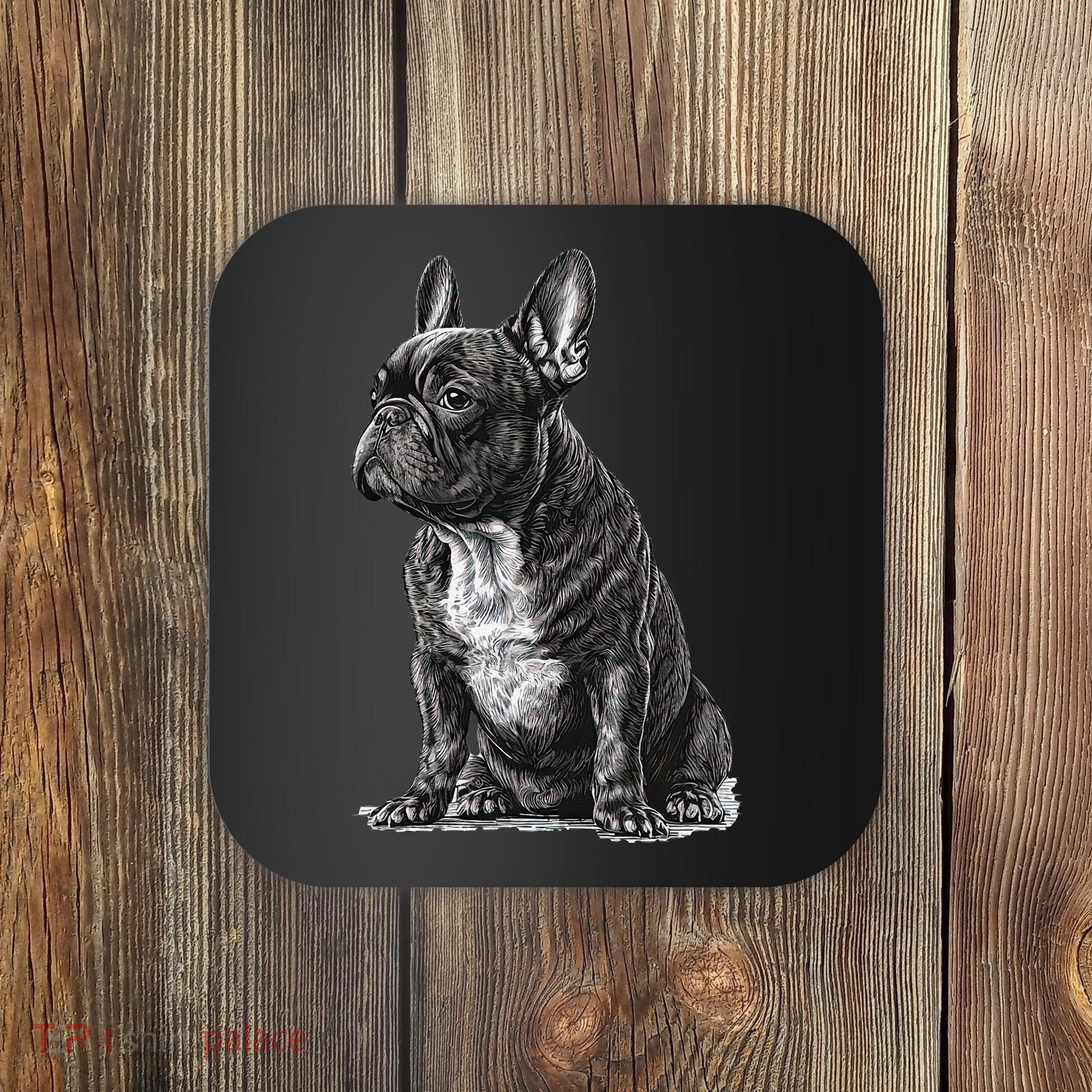 Funny French Bulldog Frenchie Black And White Coaster