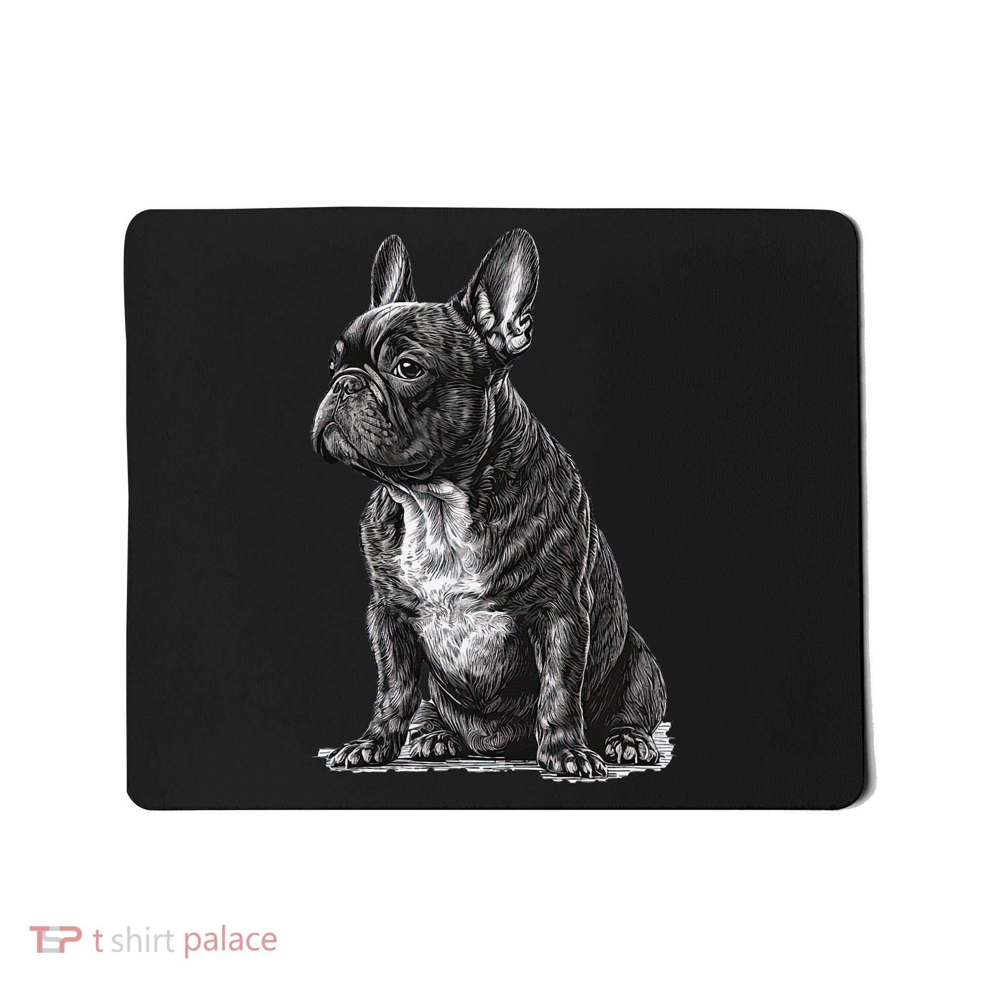 Funny French Bulldog Frenchie Black And White Mousepad