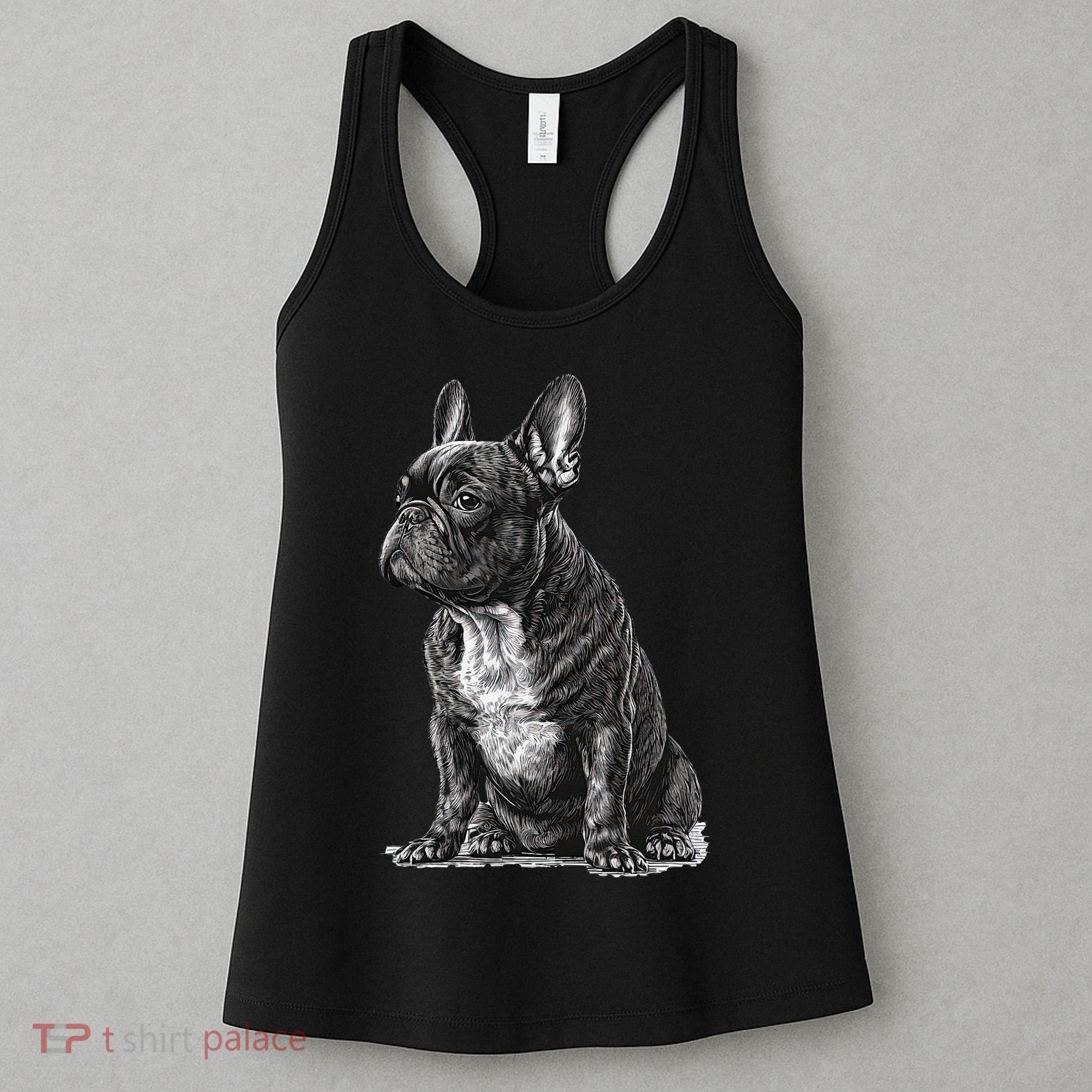 Funny French Bulldog Frenchie Black And White Women's Tank Top