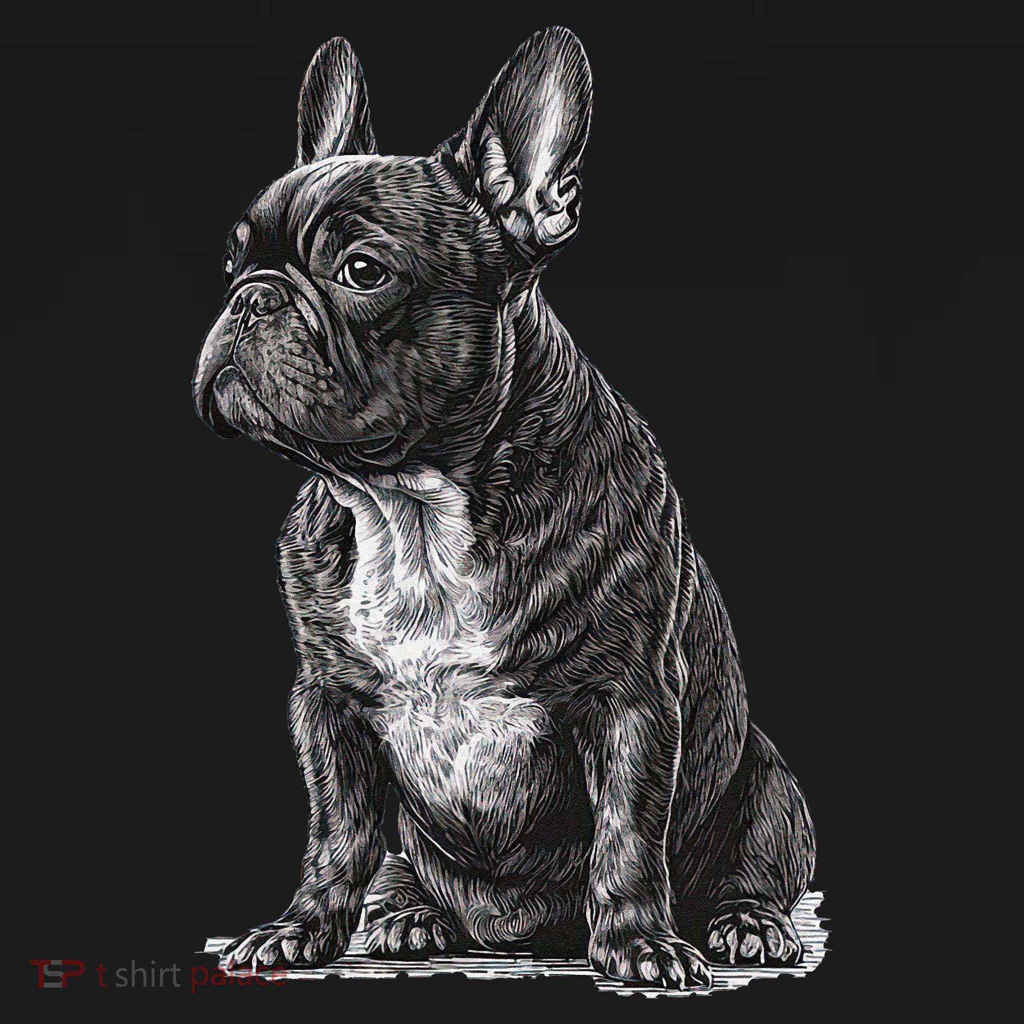 Funny French Bulldog Frenchie Black And White Baby Bodysuit