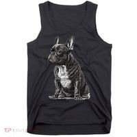 Funny French Bulldog Frenchie Black And White Tank Top thumb 0