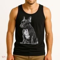 Funny French Bulldog Frenchie Black And White Tank Top thumb 3