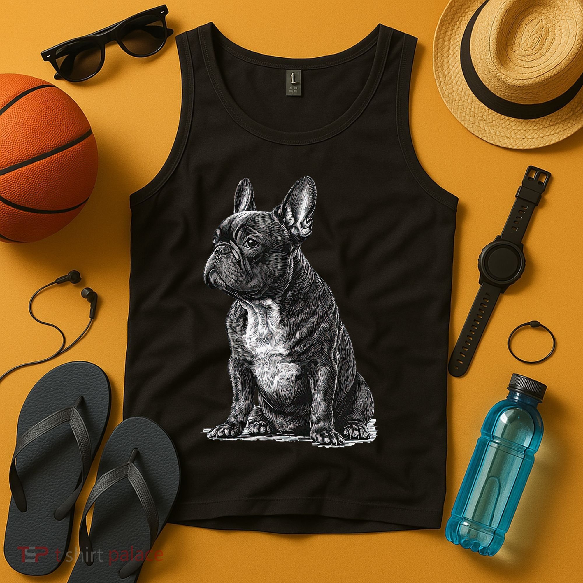 Funny French Bulldog Frenchie Black And White Tank Top