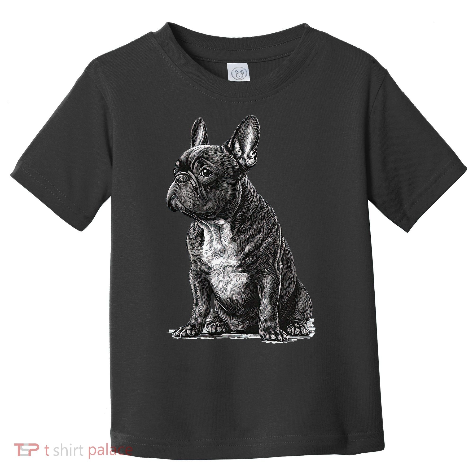 Funny French Bulldog Frenchie Black And White Toddler T-Shirt