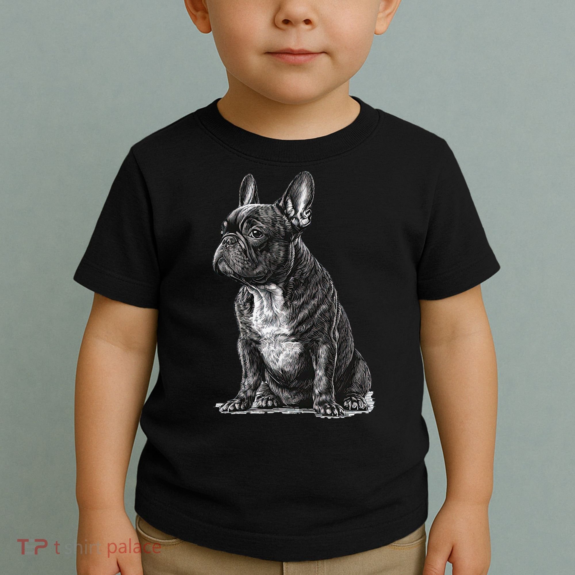 Funny French Bulldog Frenchie Black And White Toddler T-Shirt