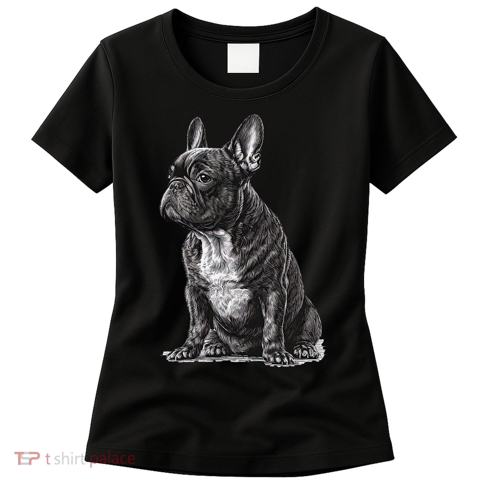Funny French Bulldog Frenchie Black And White Women's T-Shirt