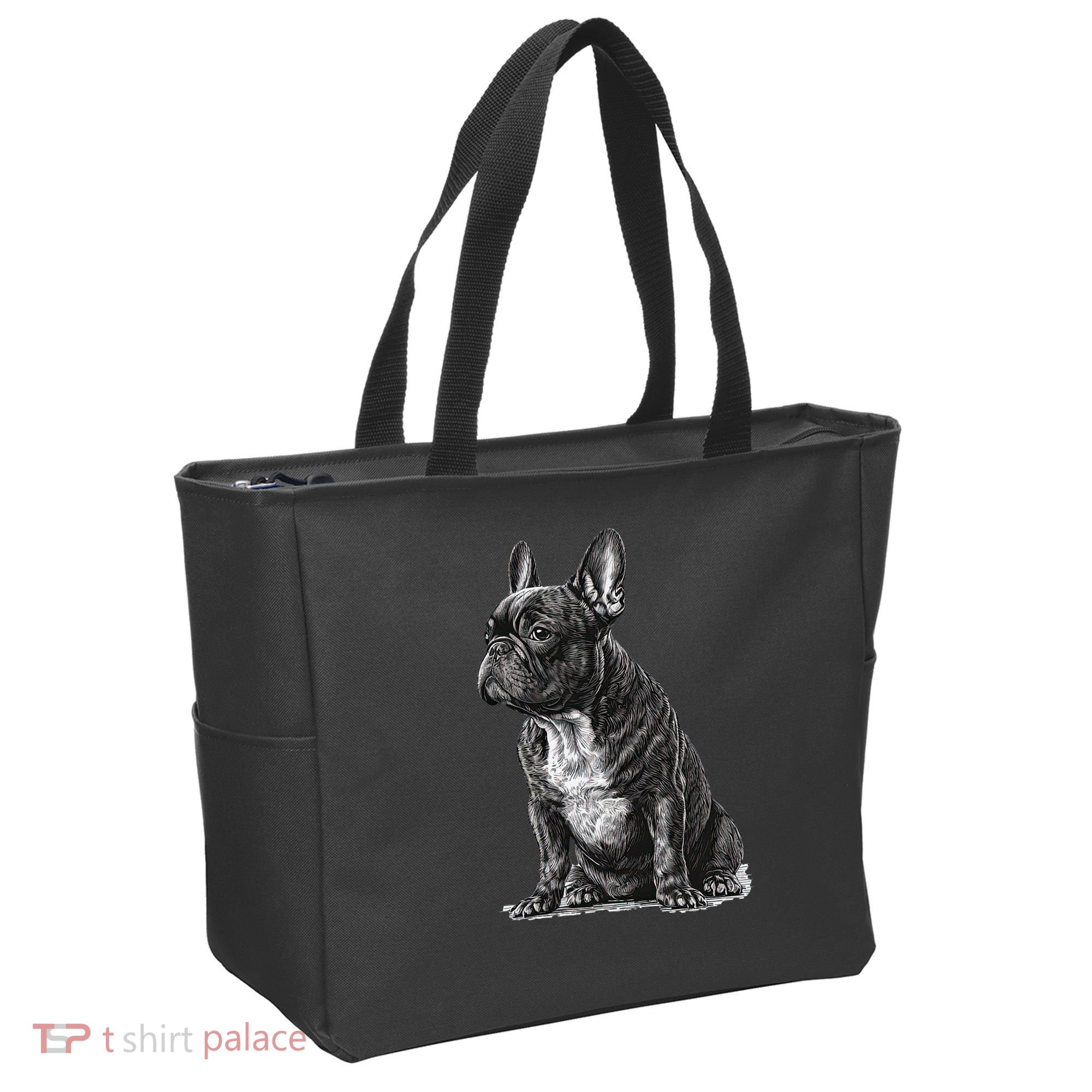 Funny French Bulldog Frenchie Black And White Tote Bag