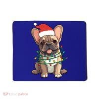 Funny French Bulldog Dog Santa Christmas Tree Lights Cute Gift Mousepad thumb 0