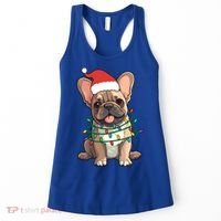 Funny French Bulldog Dog Santa Christmas Tree Lights Cute Gift Women's Tank Top thumb 0