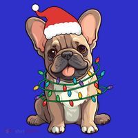 Funny French Bulldog Dog Santa Christmas Tree Lights Cute Gift Women's Tank Top thumb 5